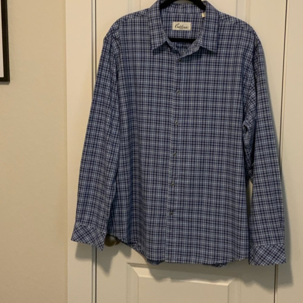 California Shirt Co. Men's Navy Plaid Shirt
